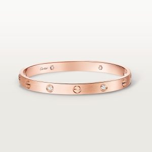 Rose Gold Ca***er Love Bracelet With Diamonds [💎FREE GIFT]