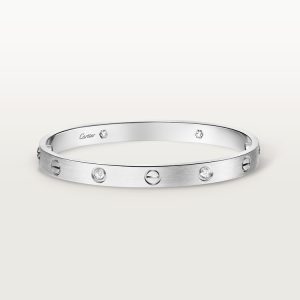 White Gold Ca***er Love Bracelet With Diamonds [💎FREE GIFT]