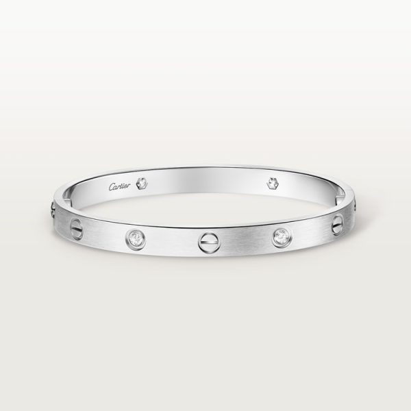 White Gold Ca***er Love Bracelet With Diamonds [💎FREE GIFT]