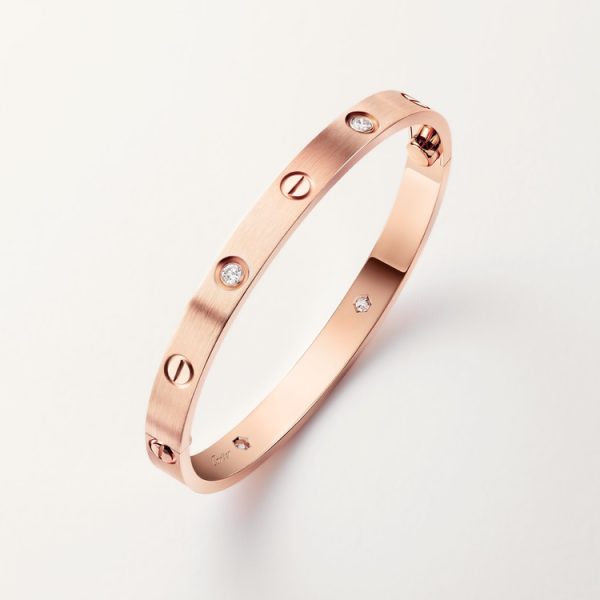 Rose Gold Ca***er Love Bracelet With Diamonds [💎FREE GIFT] - Image 3
